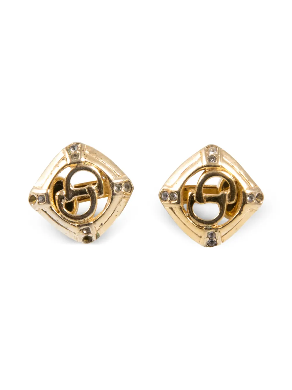 Christian Dior Pre-Owned 1990s logo clip-on earrings - Oro