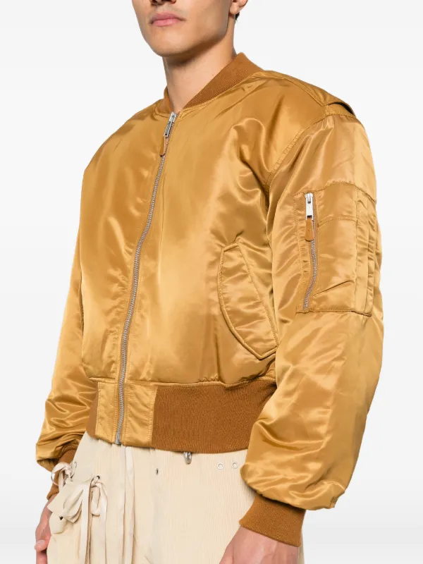ENTIRE STUDIOS Cropped Broad Bomber Jacket | Brown | FARFETCH ZA