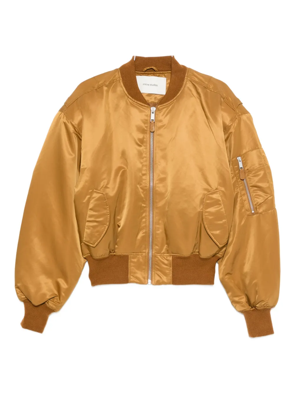 ENTIRE STUDIOS cropped broad bomber jacket | Brown | Image 1