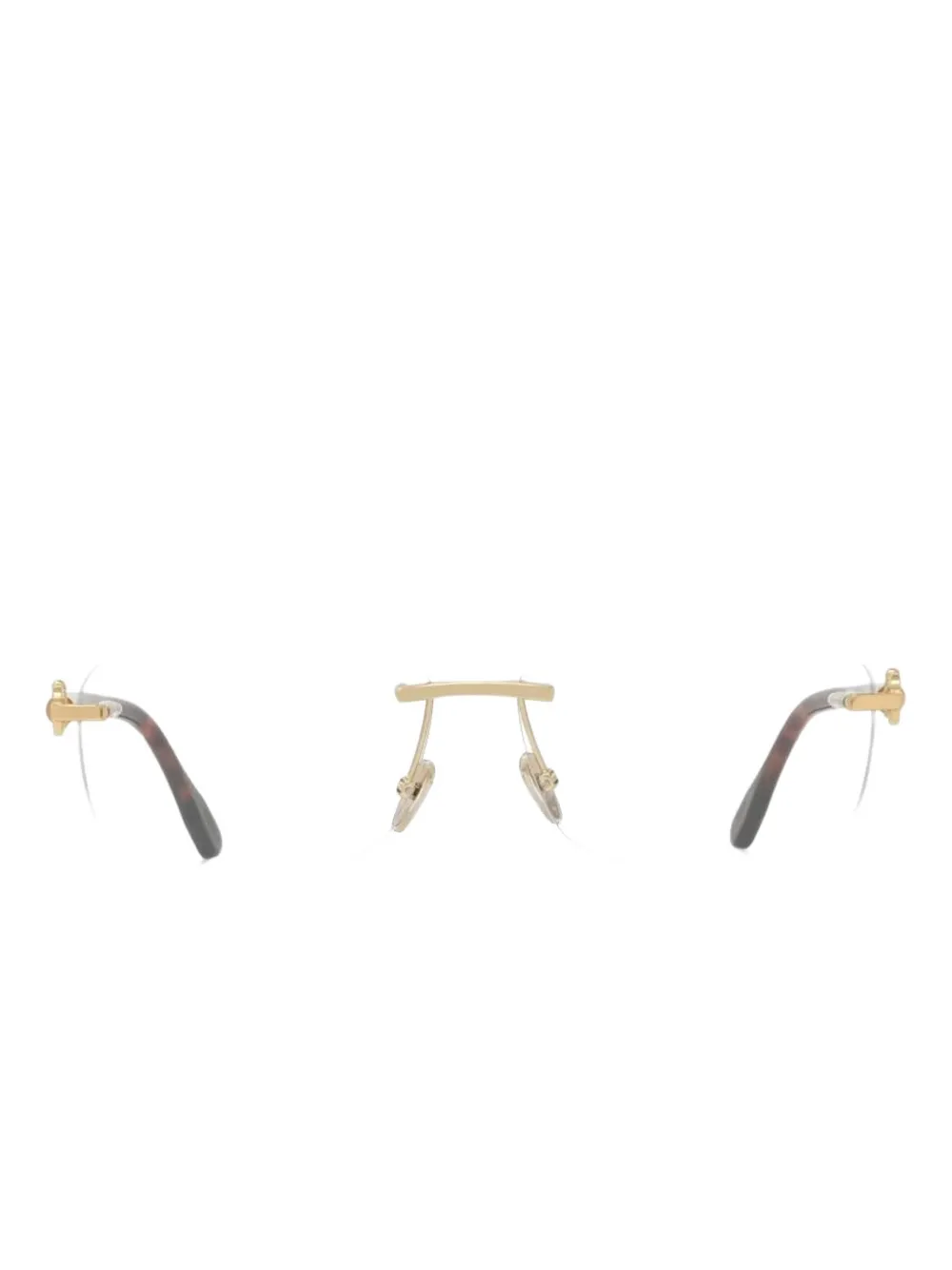Fred Double Cable geometric-frame glasses | Gold | Image 1