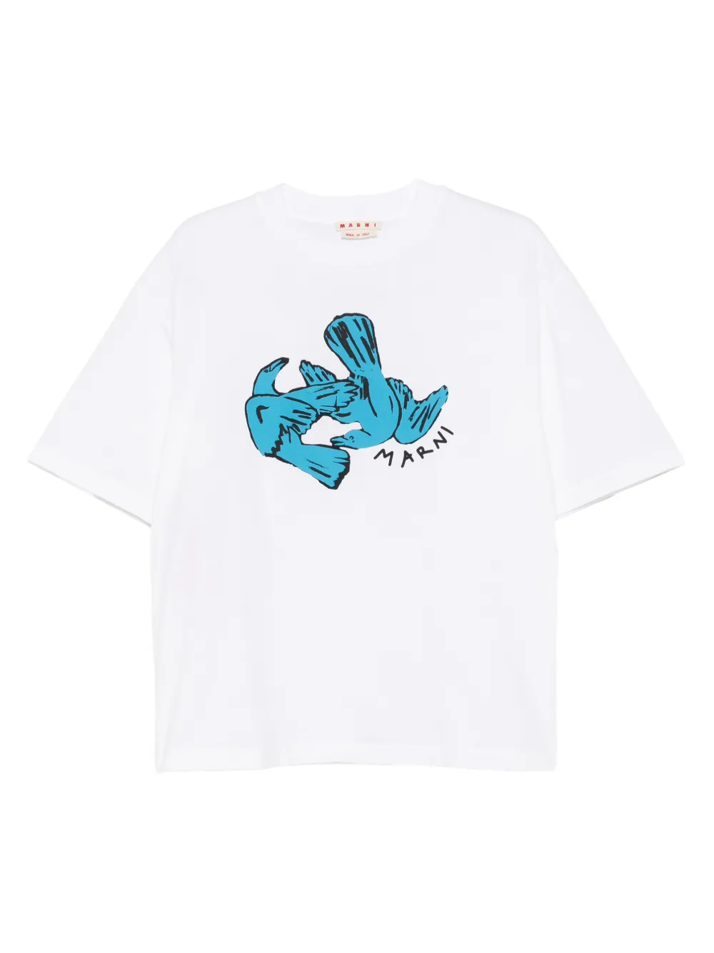 Marni bird-print T-shirt - Weiß