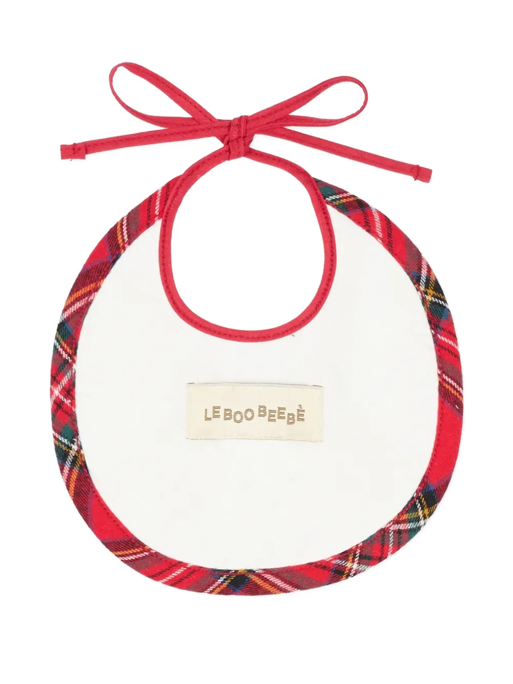 Le Boo Beebè tartan-trim sheep-appliqué bib | Image 2