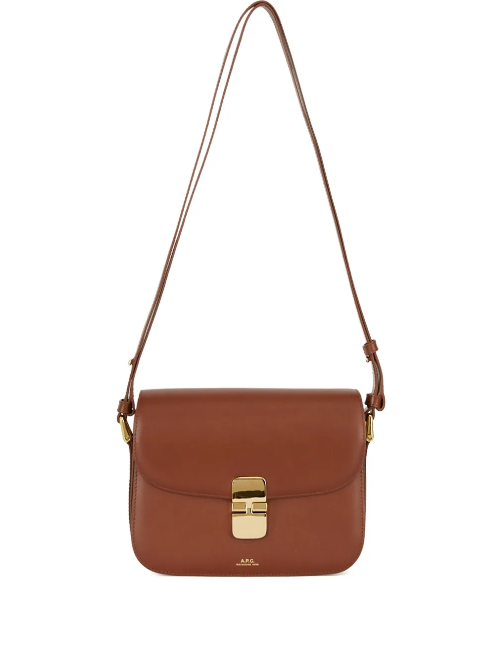 Apc Small Grace Leather Cross Body Bag In Brown