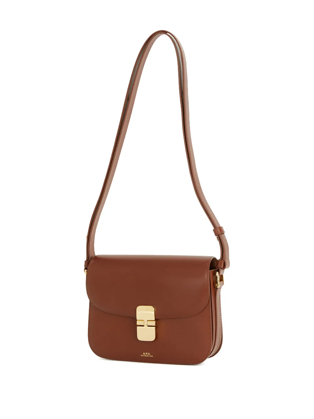 Apc Small Grace Leather Cross Body Bag In Brown
