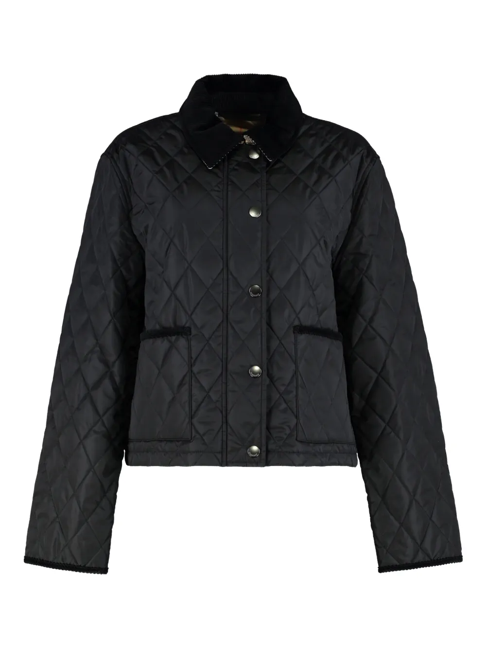 Burberry matelassé cropped jacket Zwart