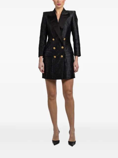 Balmain button textured mini dress