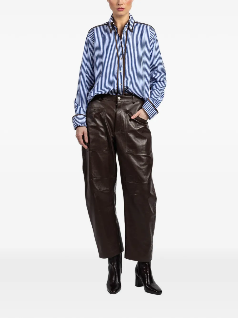 Jejia striped-pattern shirt - Blauw