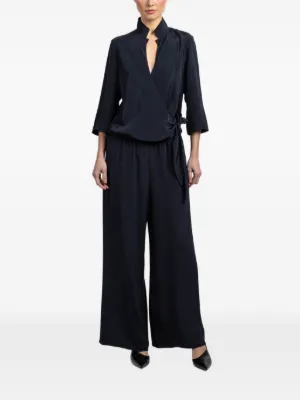Pantalon Décontracté Femme Peter Cohen - Taille L, 100% Soie Gris Uni - Neuf Sans étiquette, Longueur Intérieure 32.5 Pouces