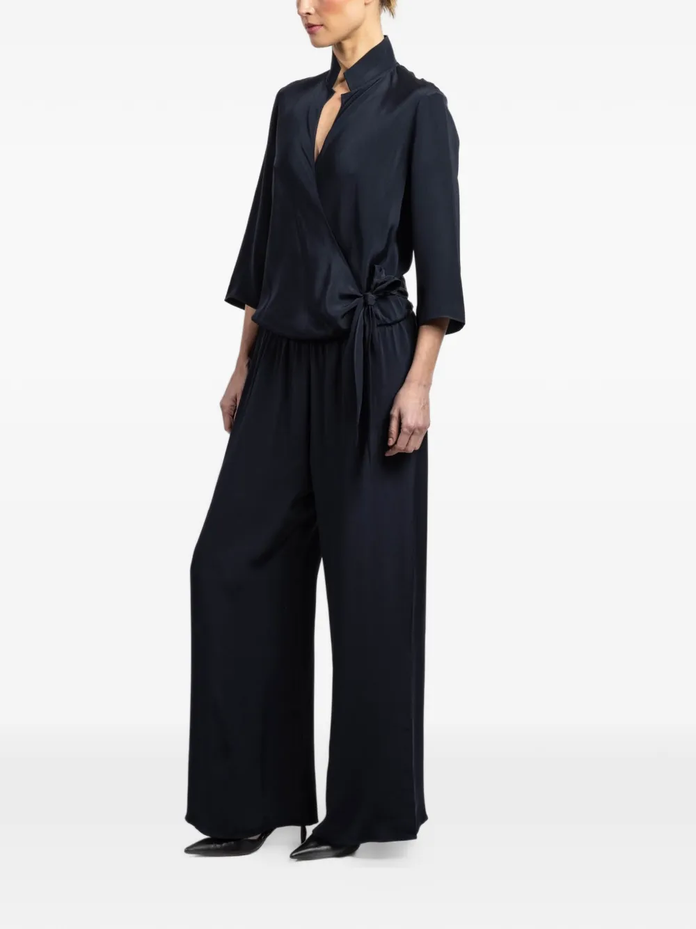  Peter Cohen Tie-detail Wrap Jumpsuits - Blue 