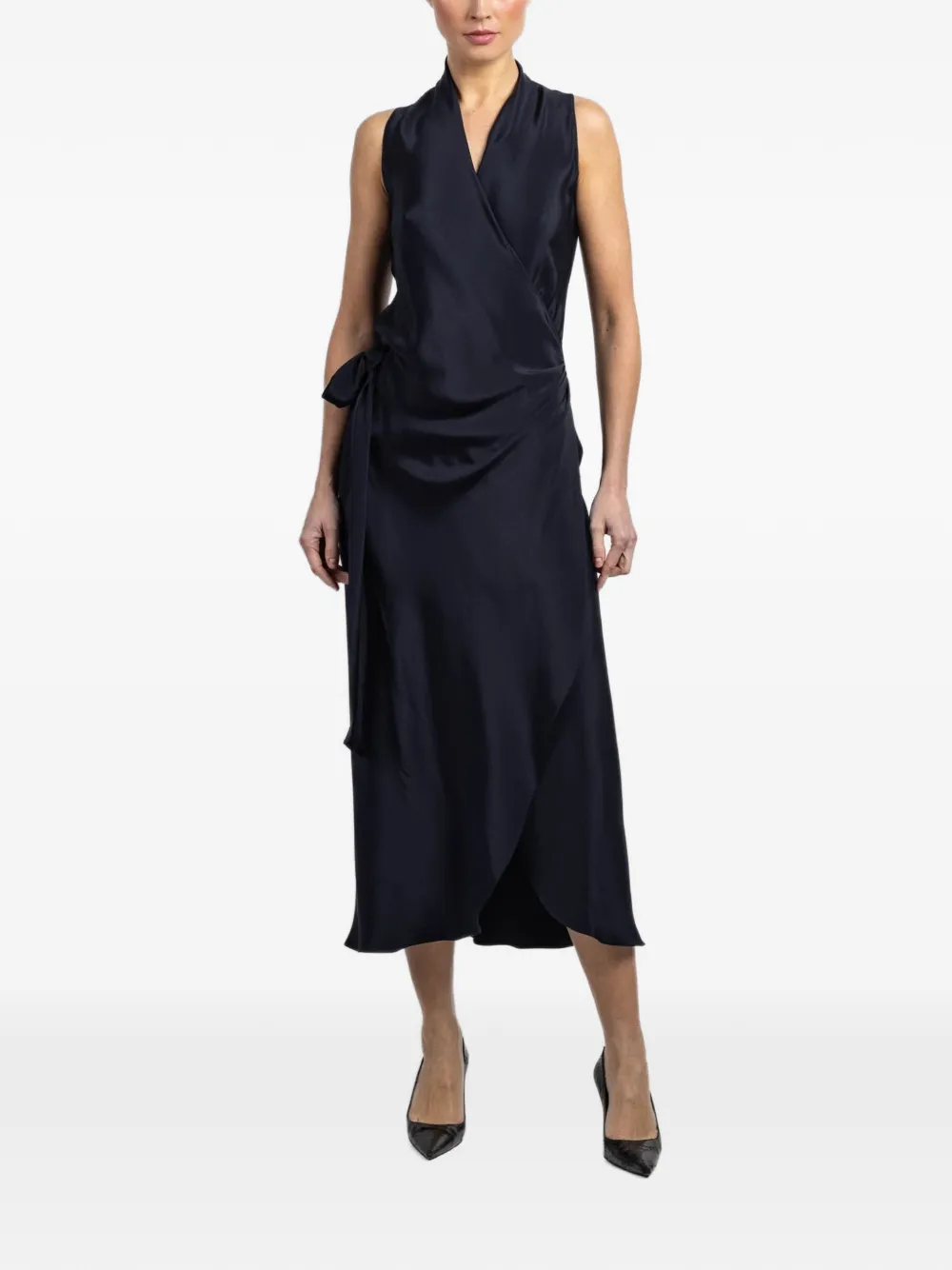 Peter Cohen Nikki sleeveless tie midi dress - Blu