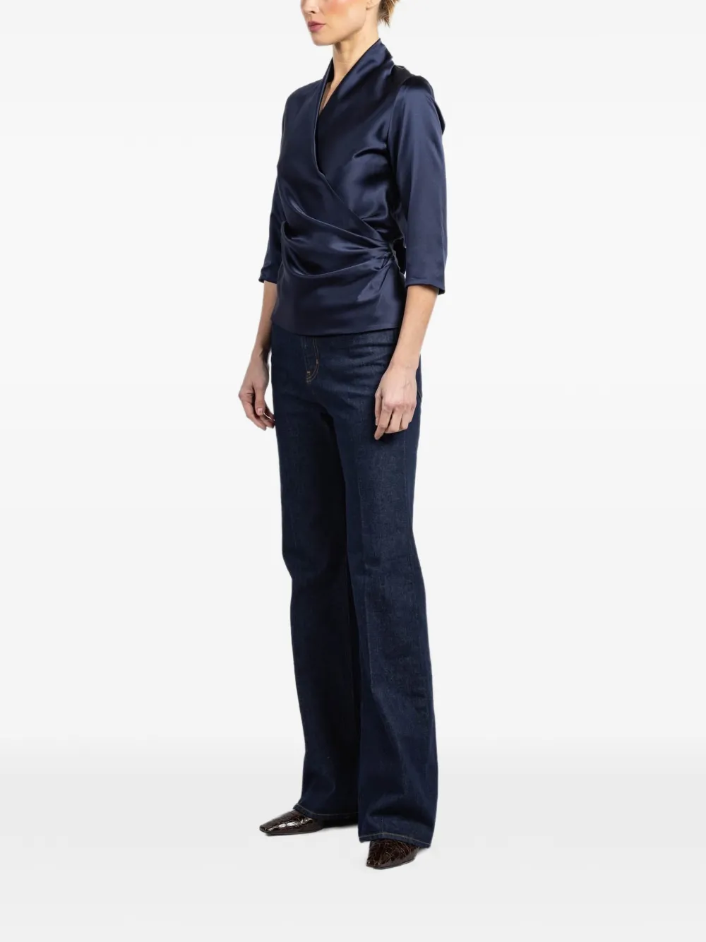 Peter Cohen wrap shirt - Blauw