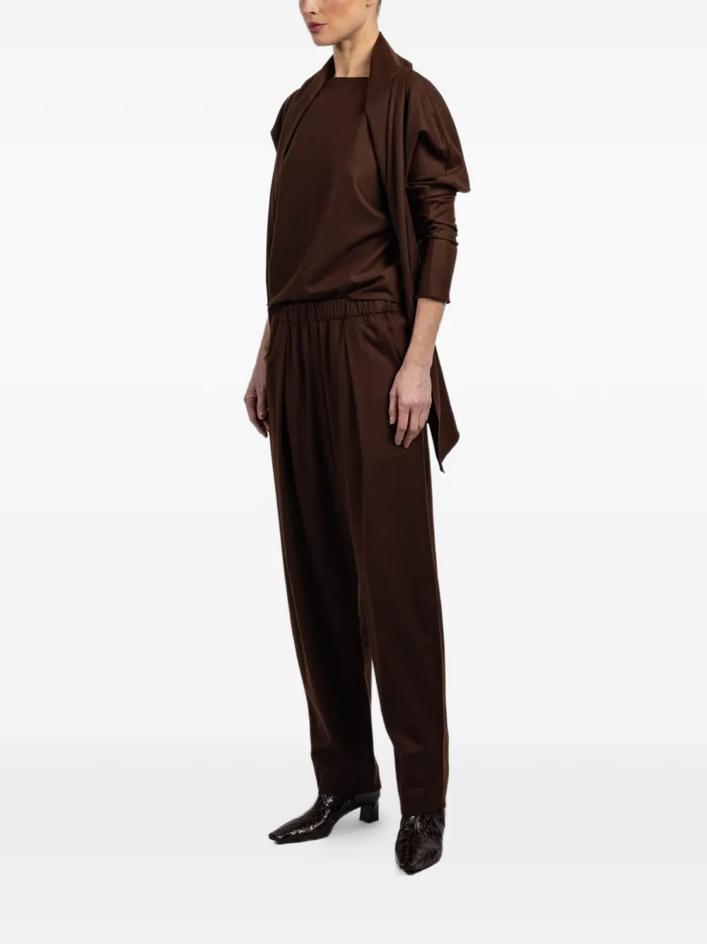  Cortana Jackie Elasticated-waist Pleated Trousers - Brown 