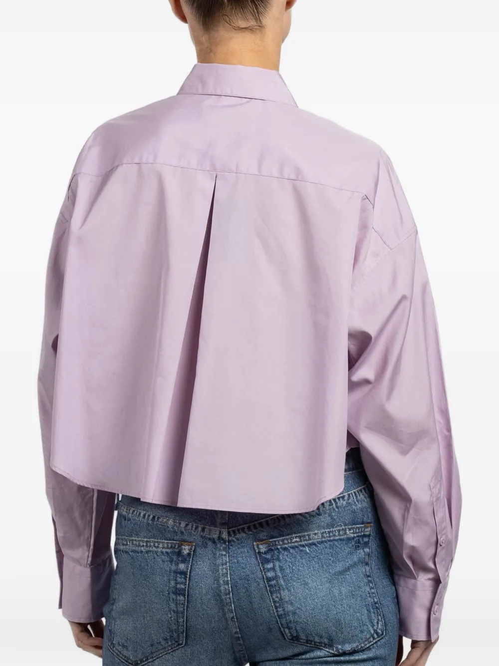 rag & bone Cropped shirt met opgestikte zak Paars