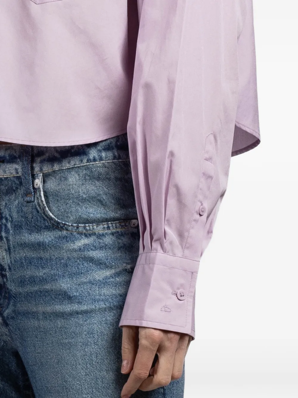 rag & bone Cropped shirt met opgestikte zak Paars