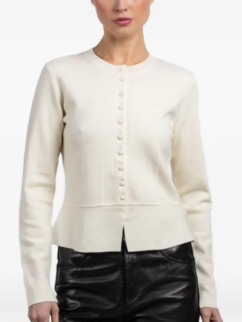 White + Warren button-front peplum-hem cardigan
