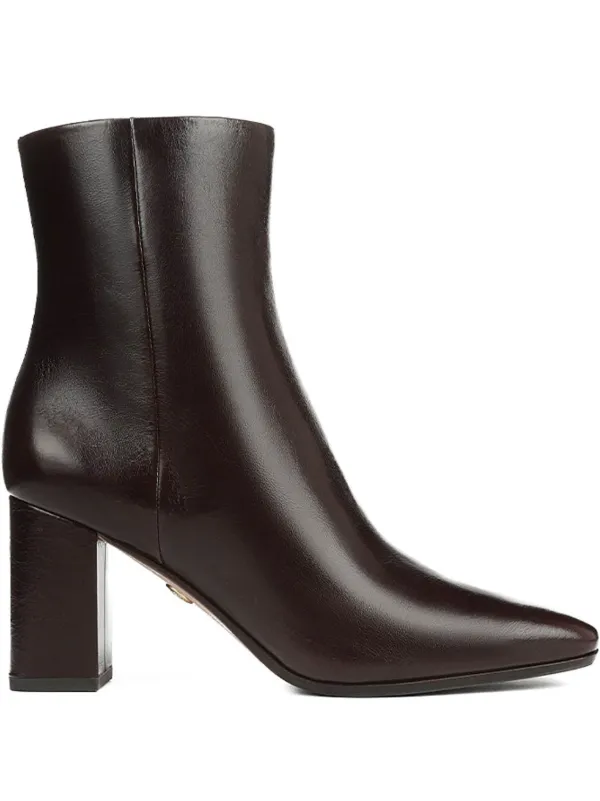 Veronica Beard Cera Block-heel Ankle Boots in Brown