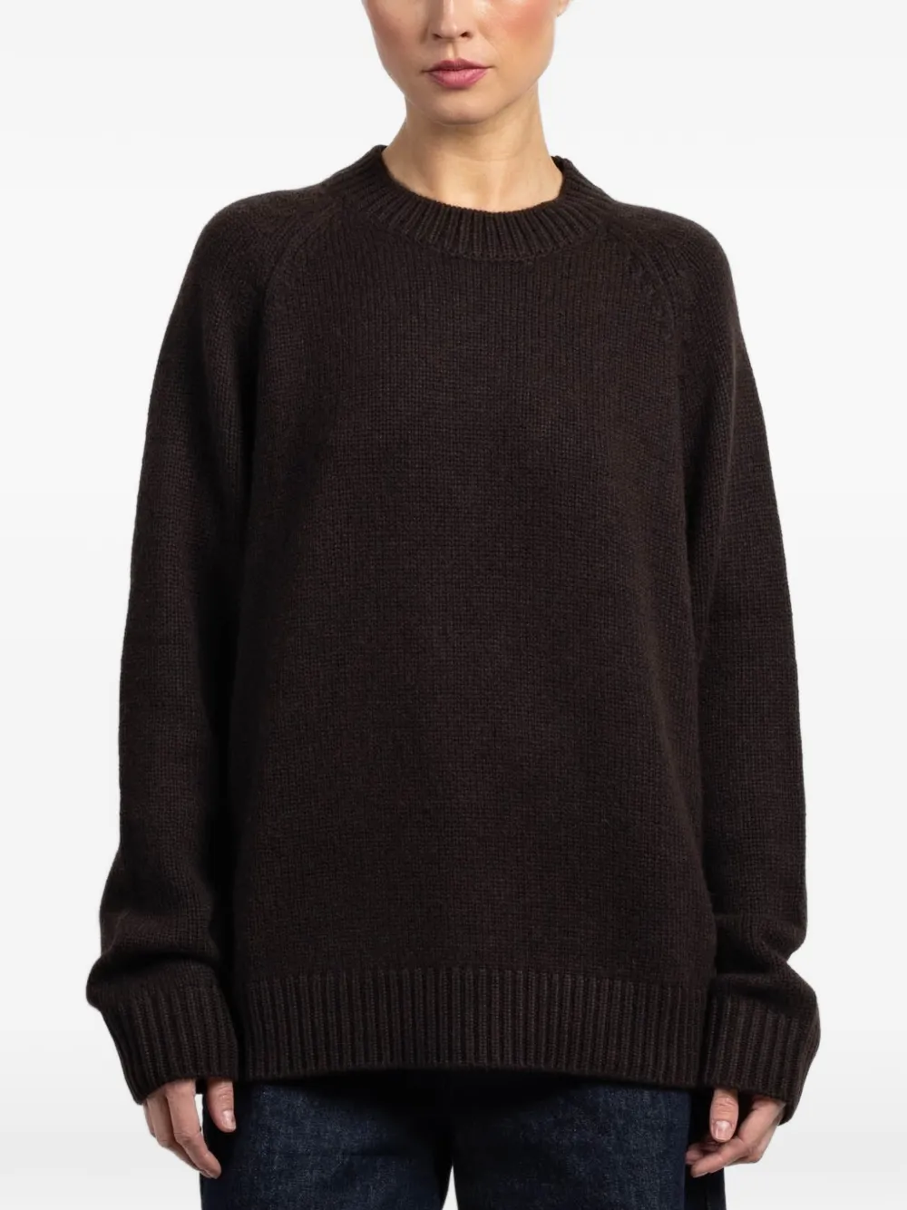 Lisa Yang crew-neck knitted sweater - Brown