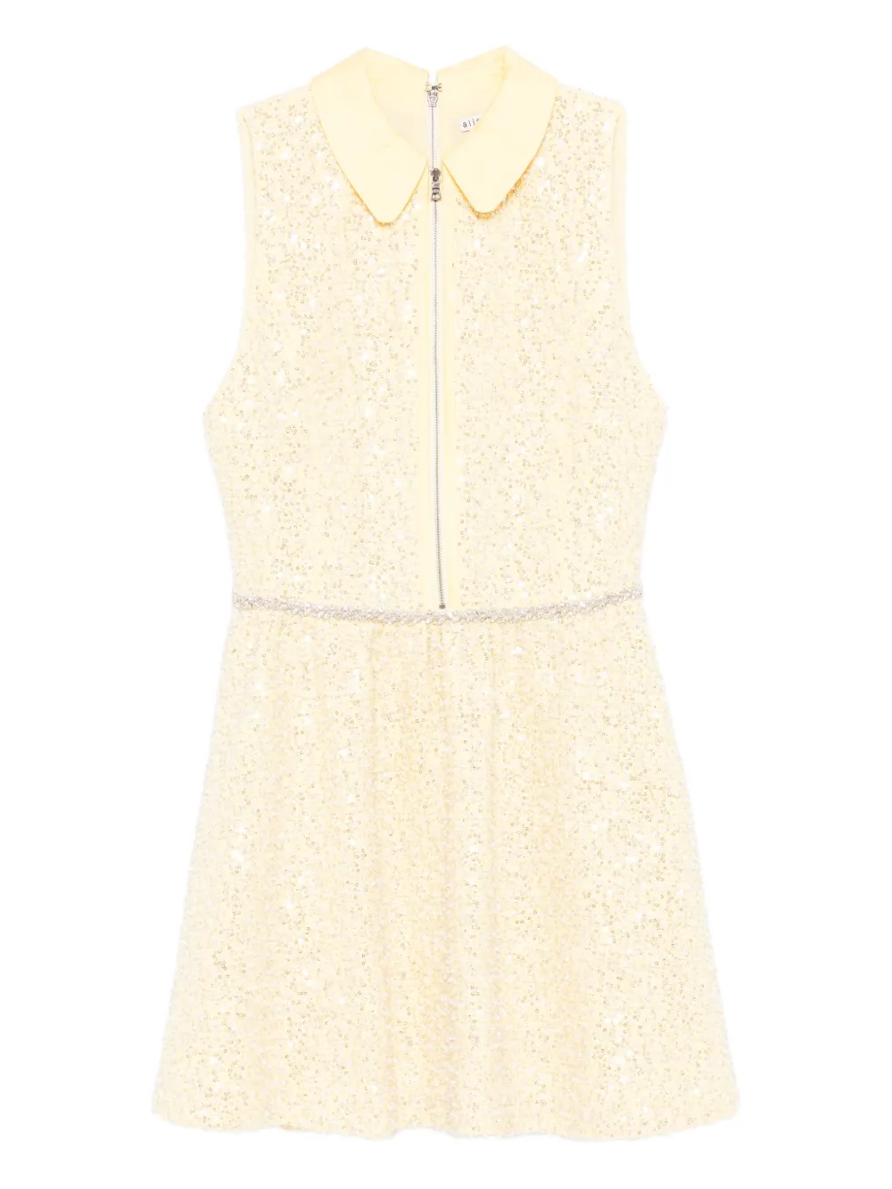 alice + olivia embellished flared mini dress - Yellow