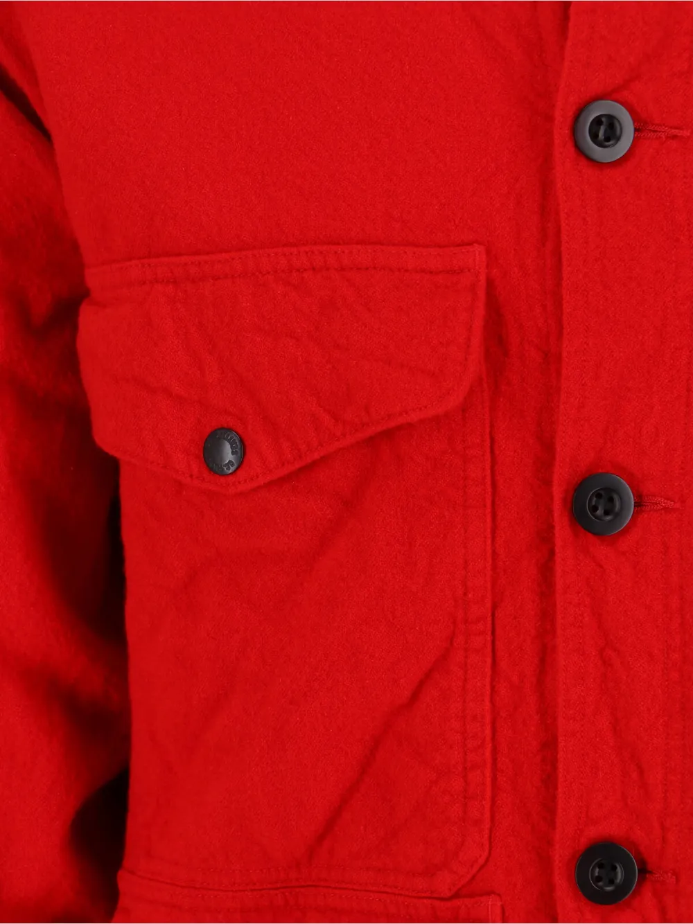 Junya Watanabe front-pocket buttoned shirt jacket Rood