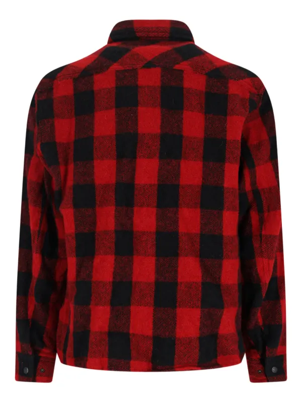 Junya Watanabe MAN チェック ジップアップ シャツジャケット | レッド