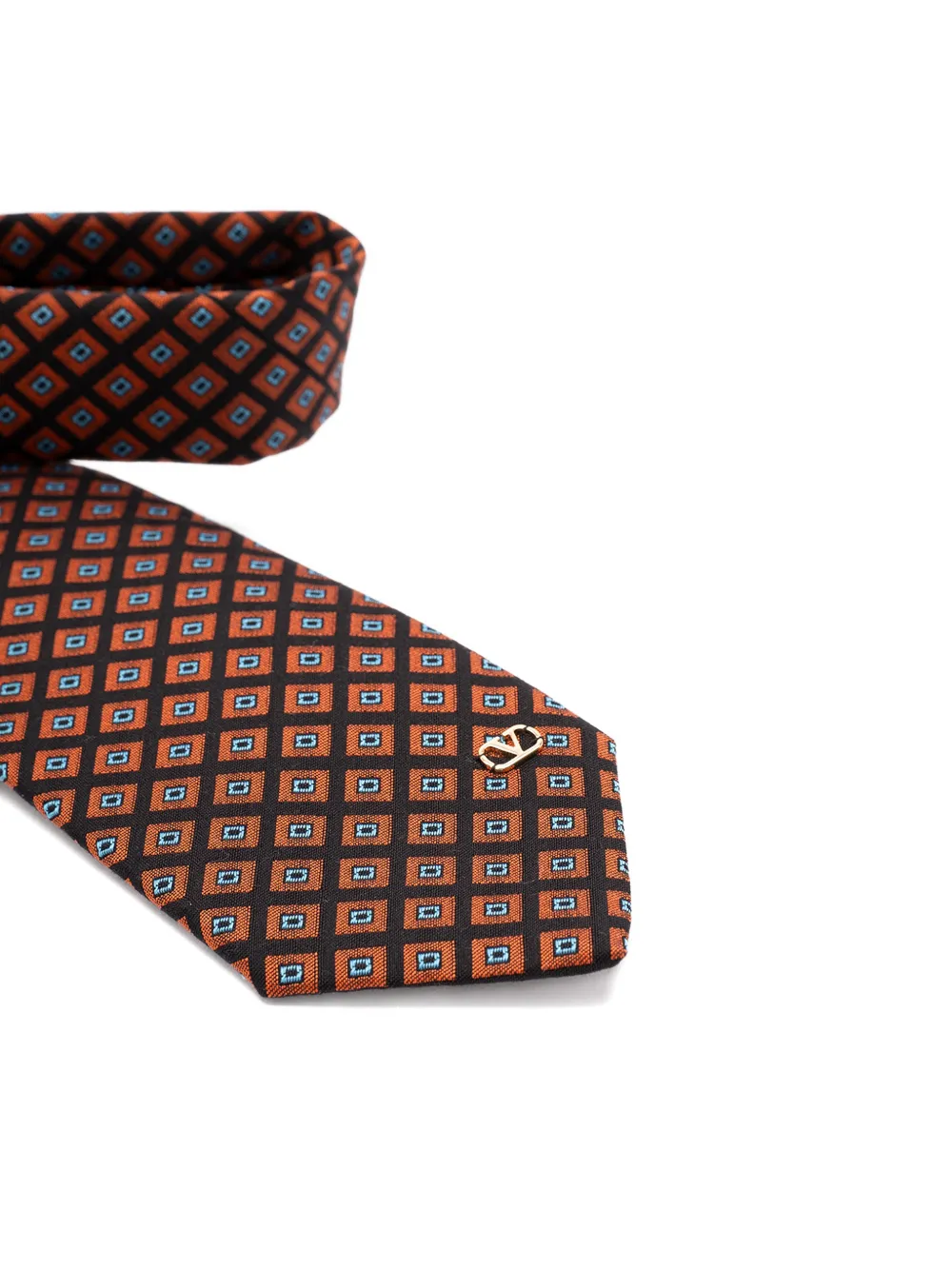 Valentino Garavani Valentie-jacquard logo tie - Zwart