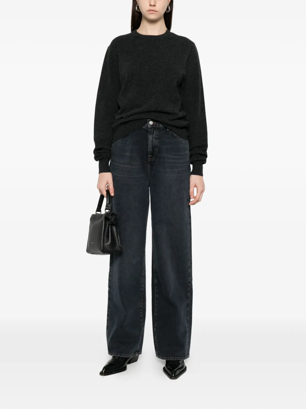 extreme cashmere Trui met ronde hals Grijs