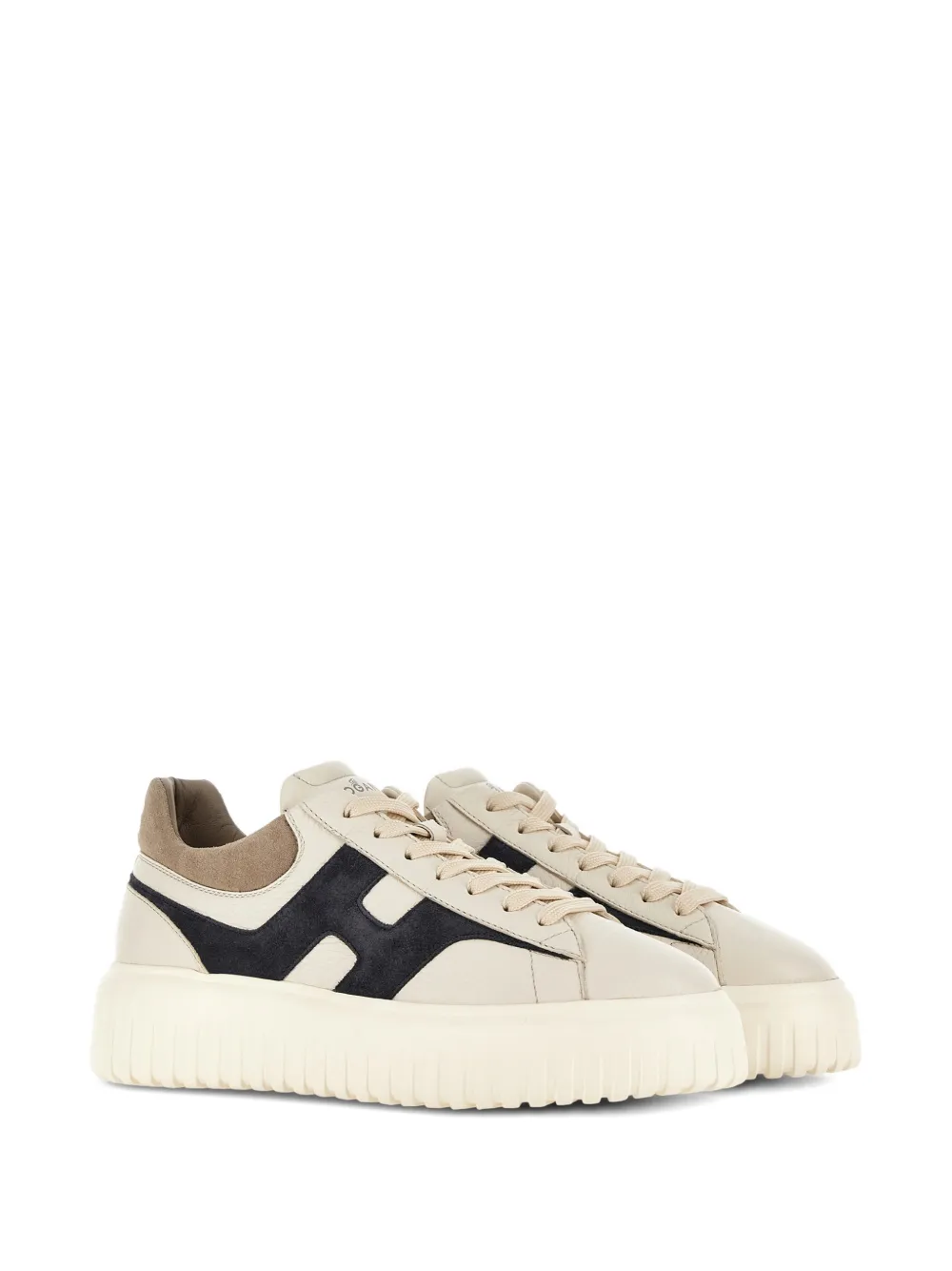 Hogan H-stripes Platform Sneakers In Neutral
