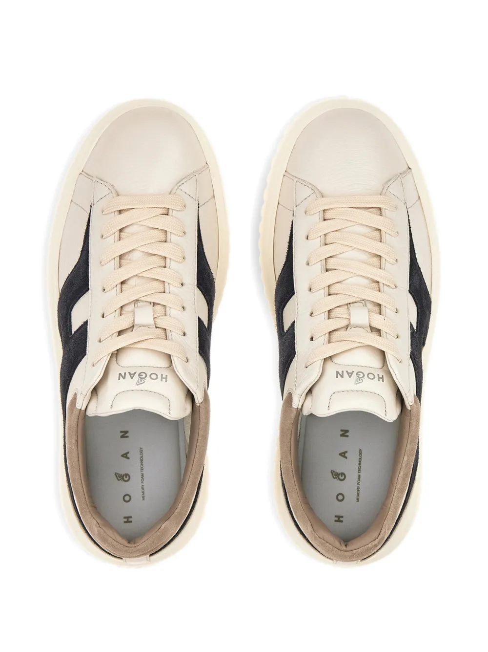 Hogan H-stripes Platform Sneakers In Neutral