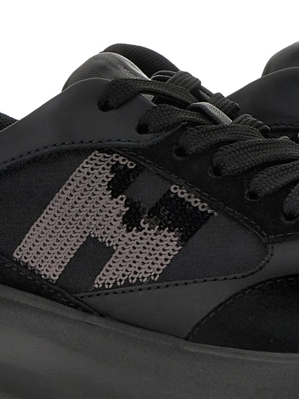 Hogan H696 sneakers met pailletten logo Zwart