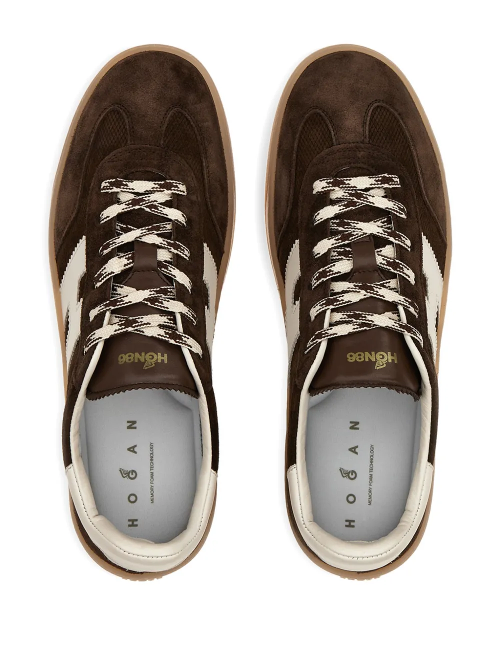 Hogan Sneakers met textuurddd en logopatch Bruin