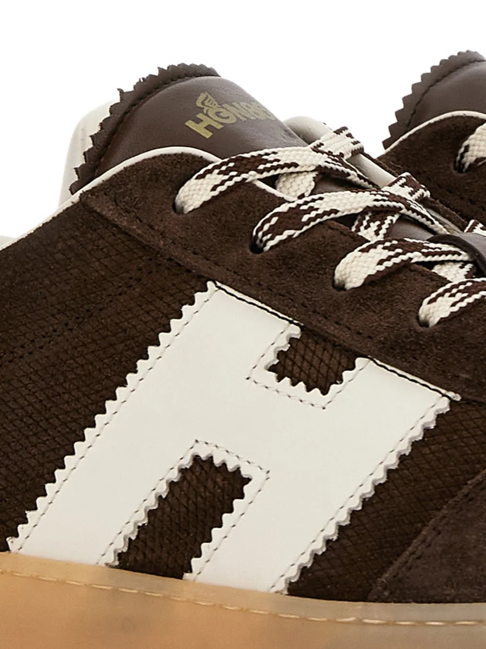Hogan Sneakers met textuurddd en logopatch Bruin