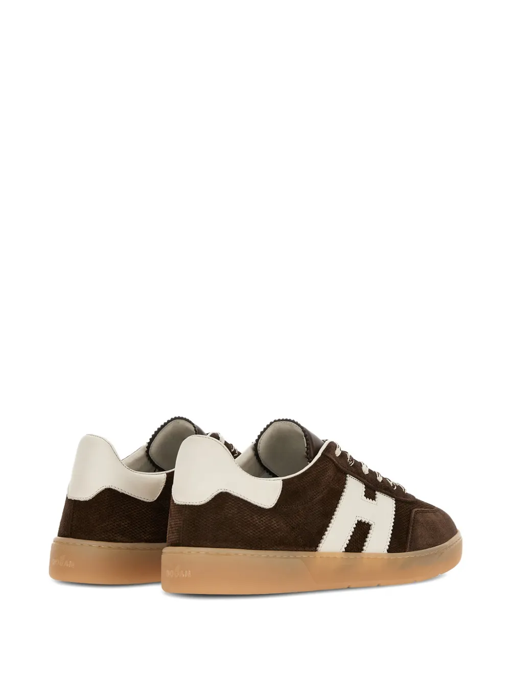 Hogan Sneakers met textuurddd en logopatch Bruin