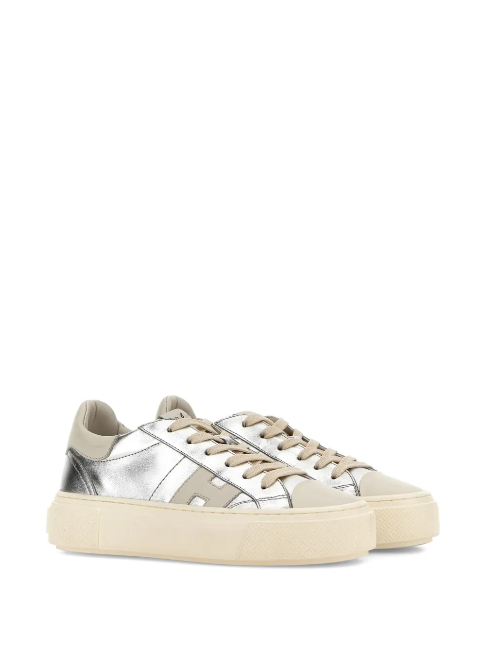 Hogan H705 sneakers met plateauzool - Zilver