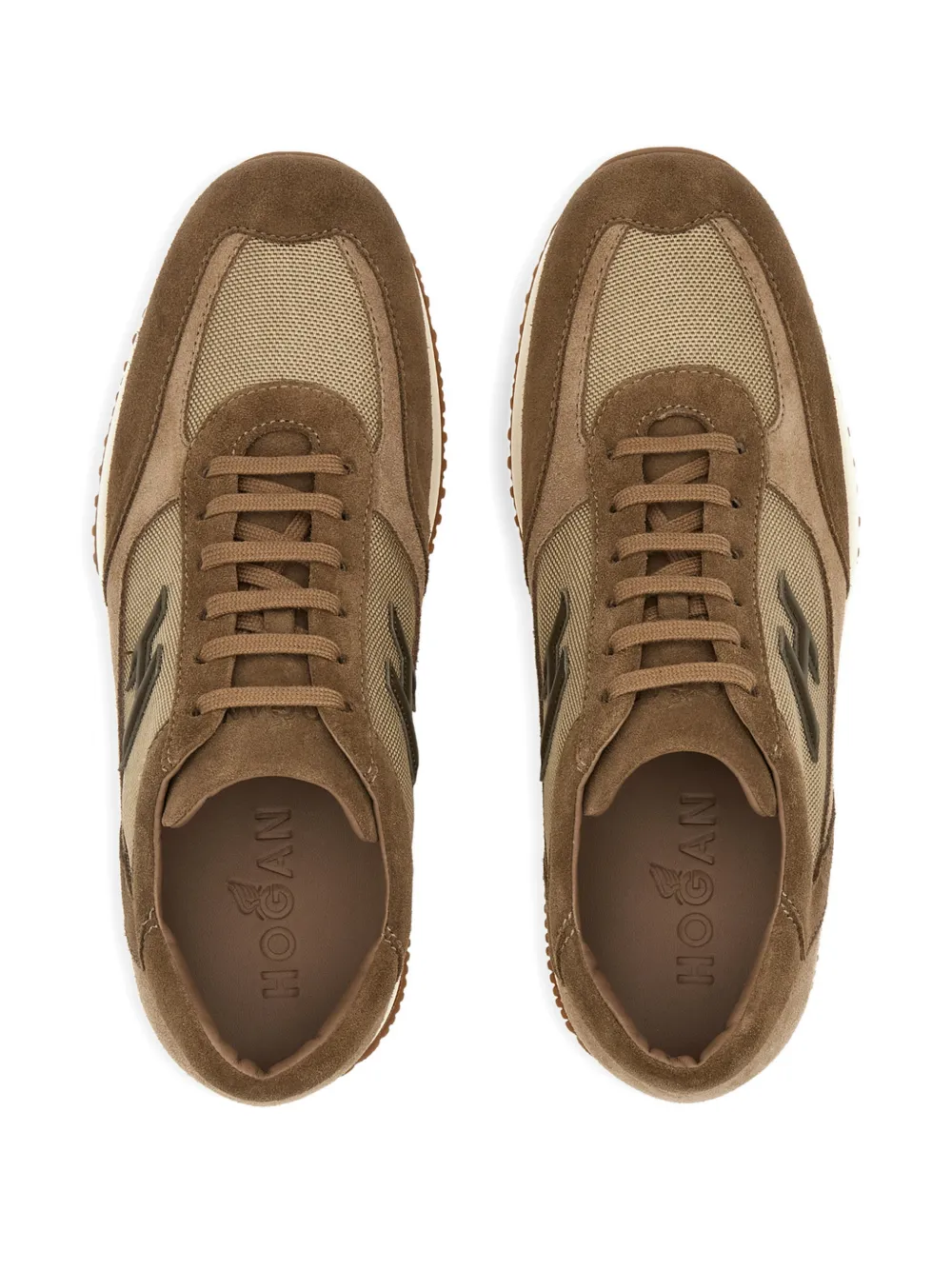 Hogan Interactive sneakers met logopatch Bruin