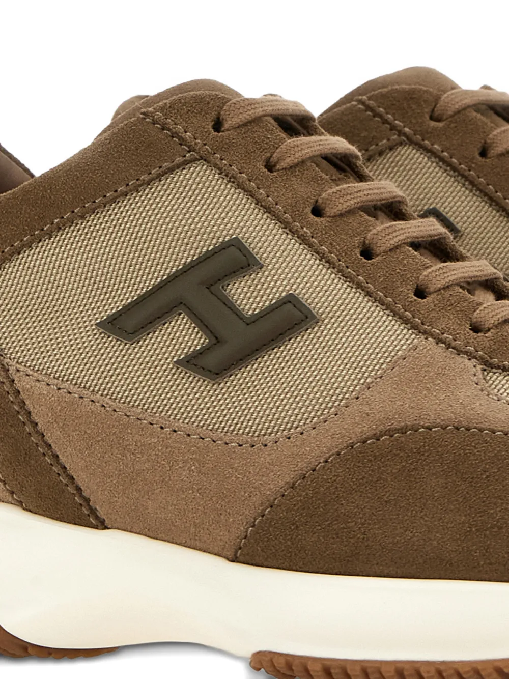 Hogan Interactive sneakers met logopatch Bruin