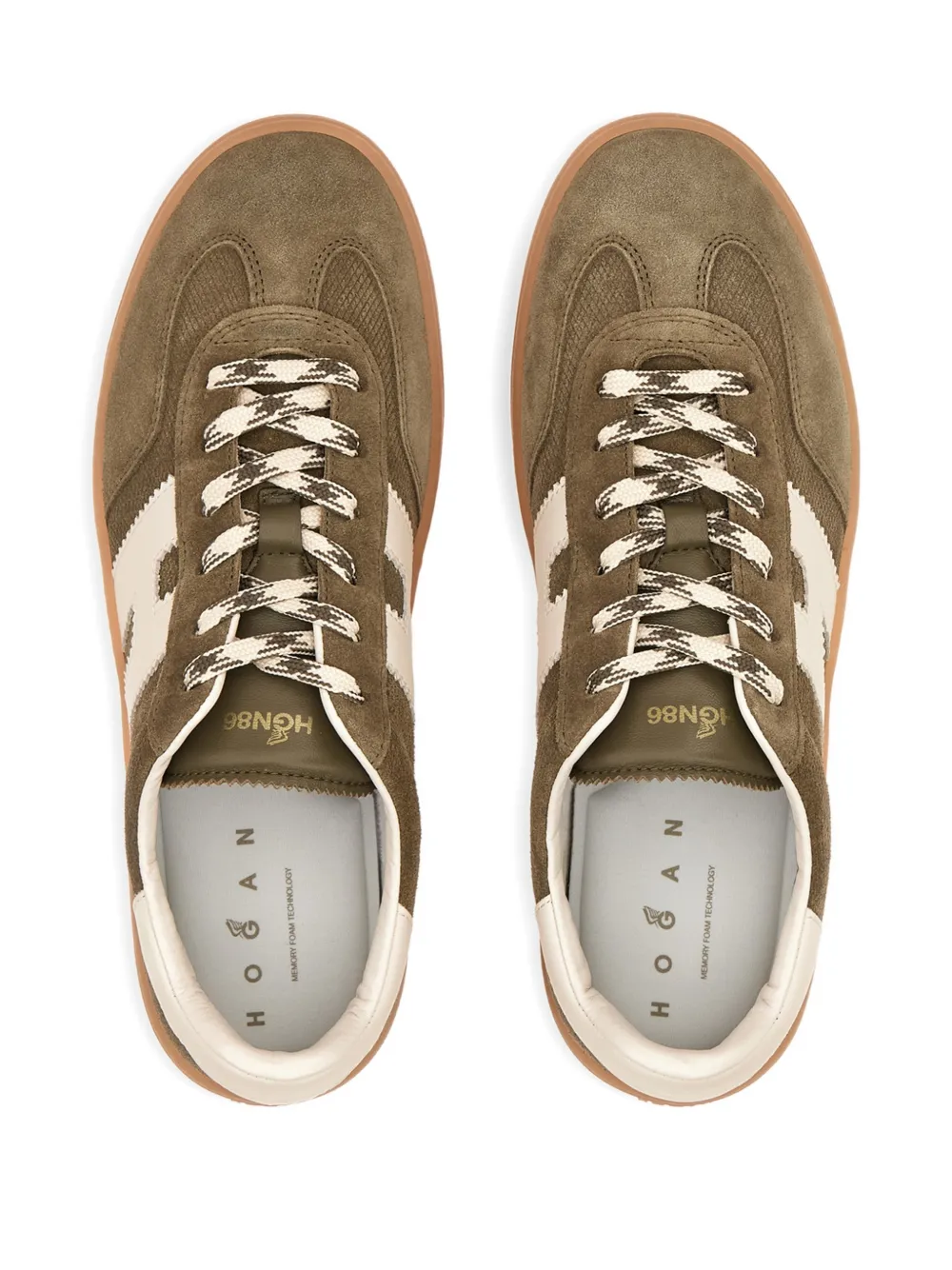 Hogan Cool suede logo-appliqué low-top sneakers Groen