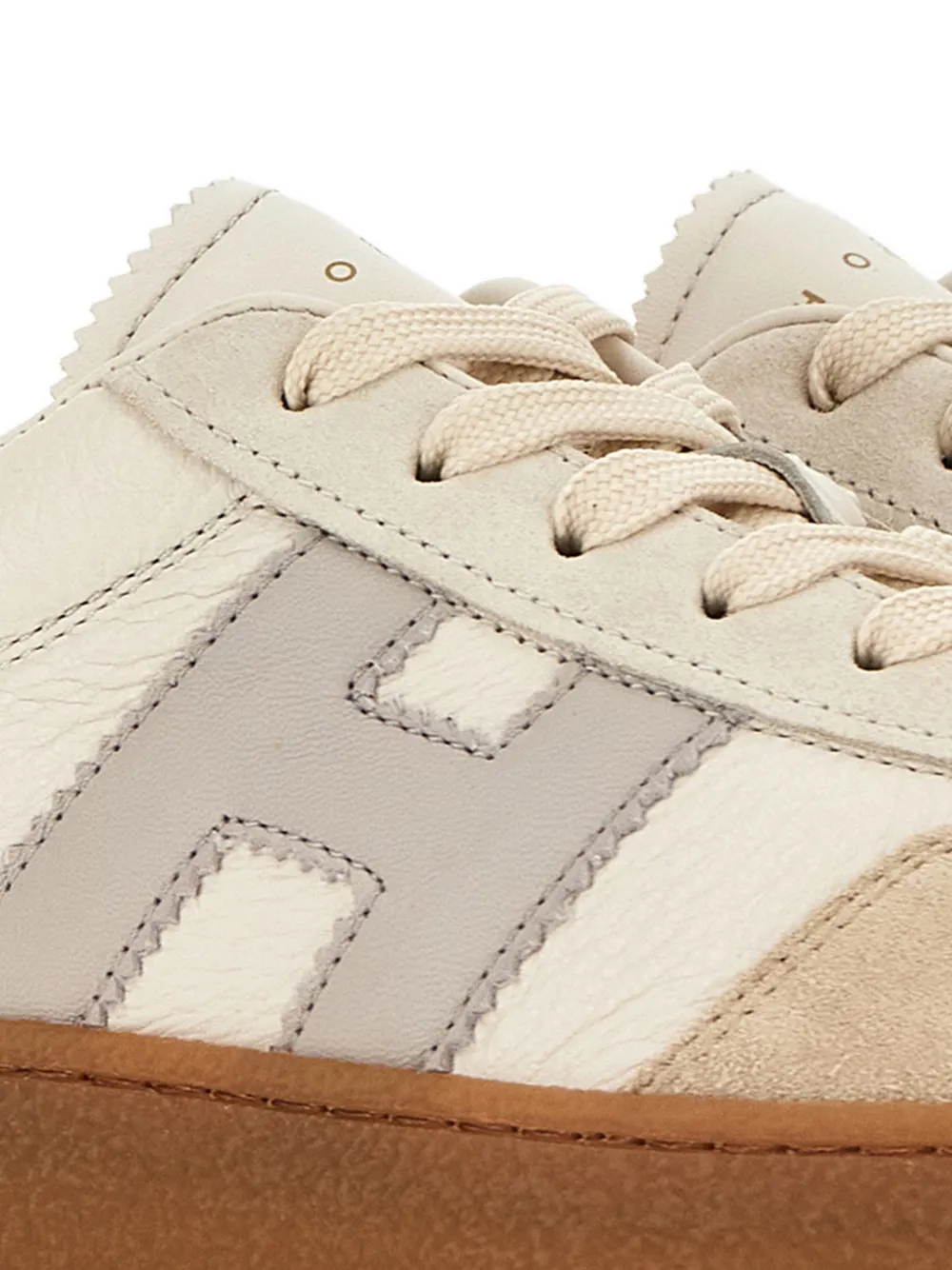 Hogan H698 Leather Platform Sneakers In Neutral