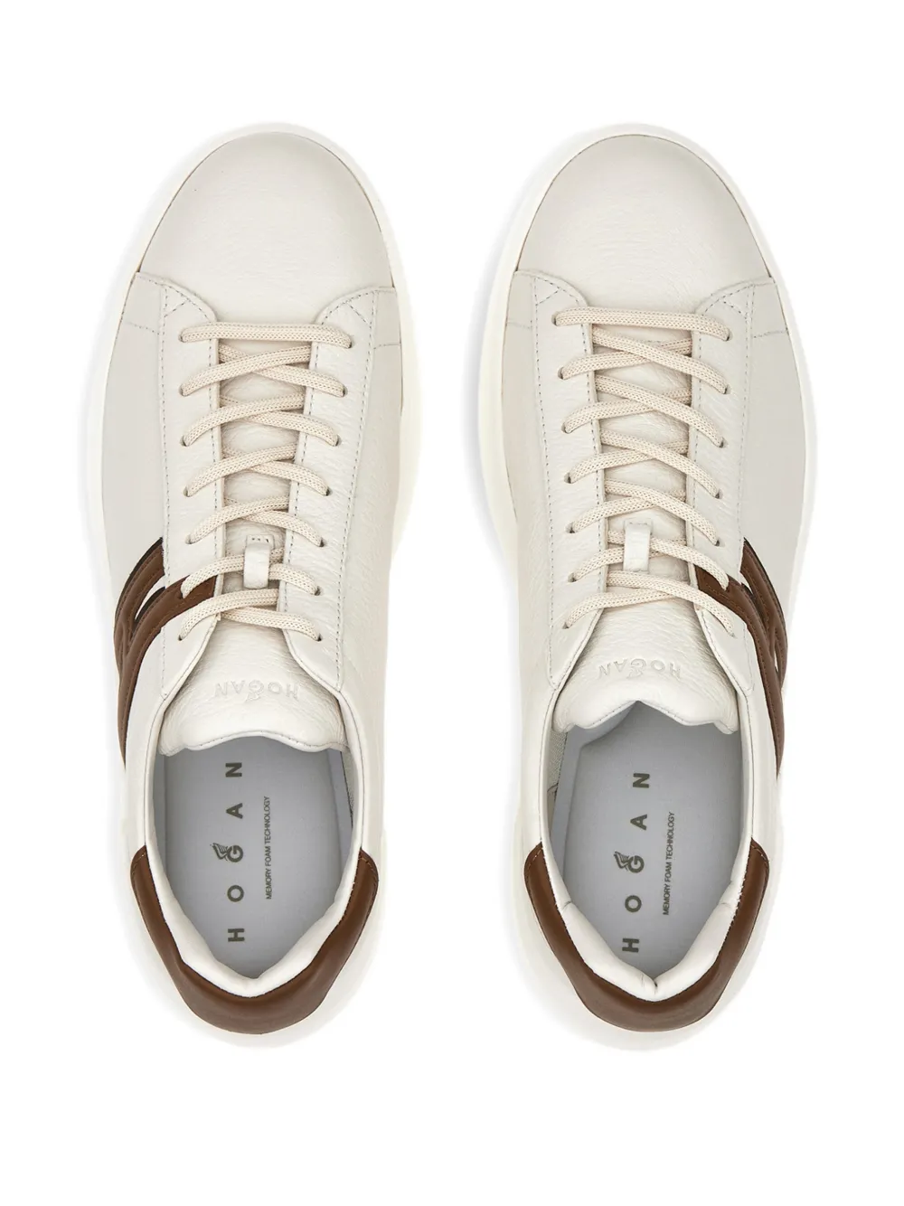 Hogan H580 leren sneakers met logodetail Beige