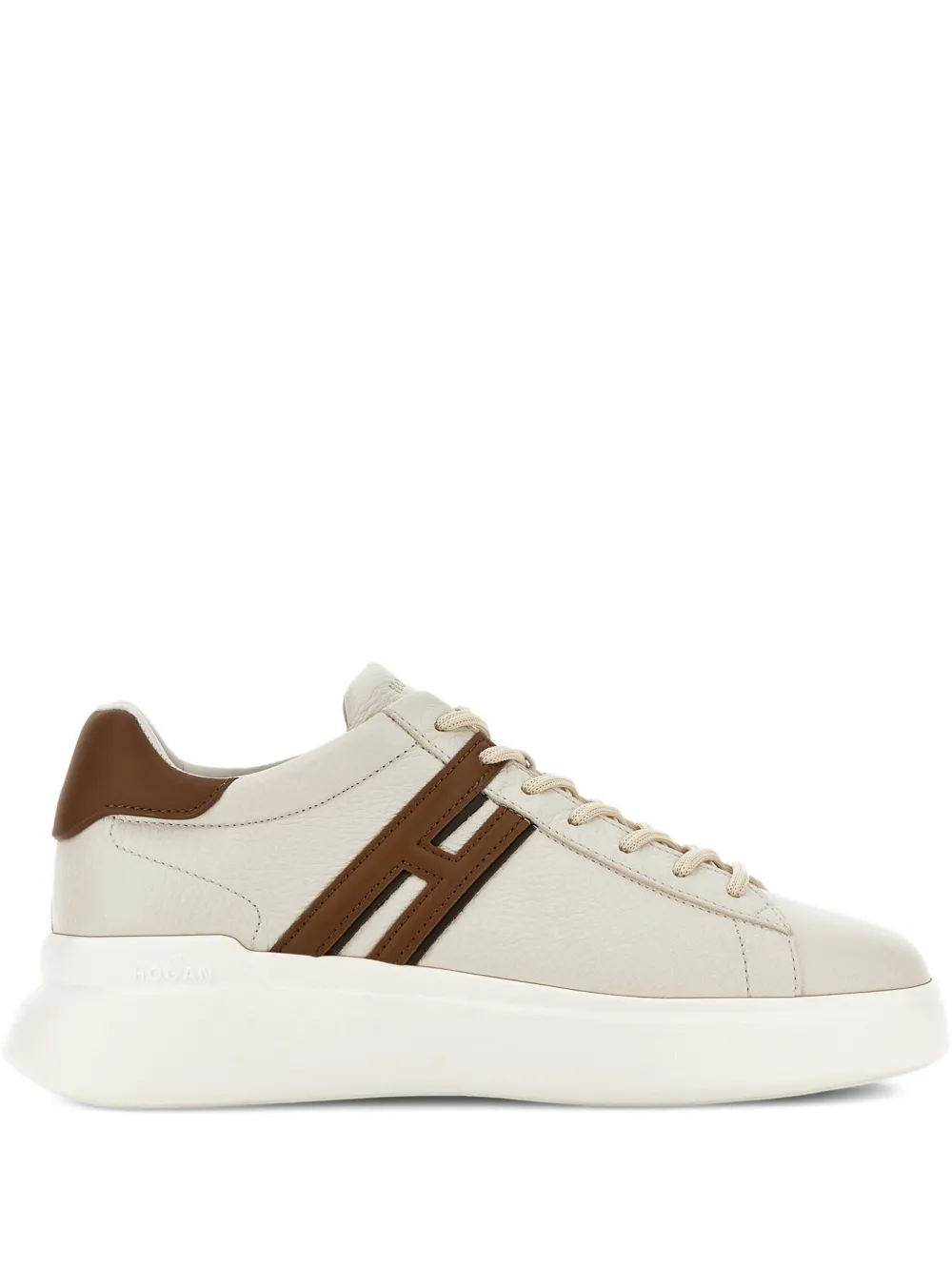 Hogan H580 leren sneakers met logodetail Beige