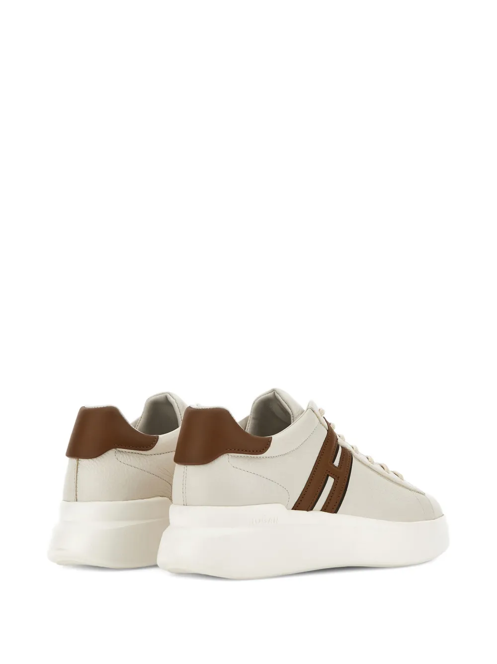 Hogan H580 leren sneakers met logodetail Beige