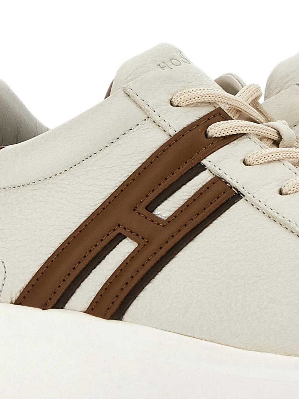 Hogan H580 leren sneakers met logodetail Beige