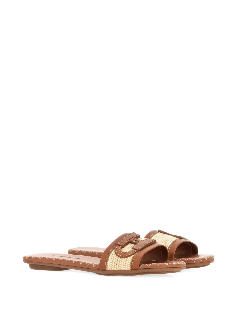 Hogan Geweven sandalen met logodetail Bruin