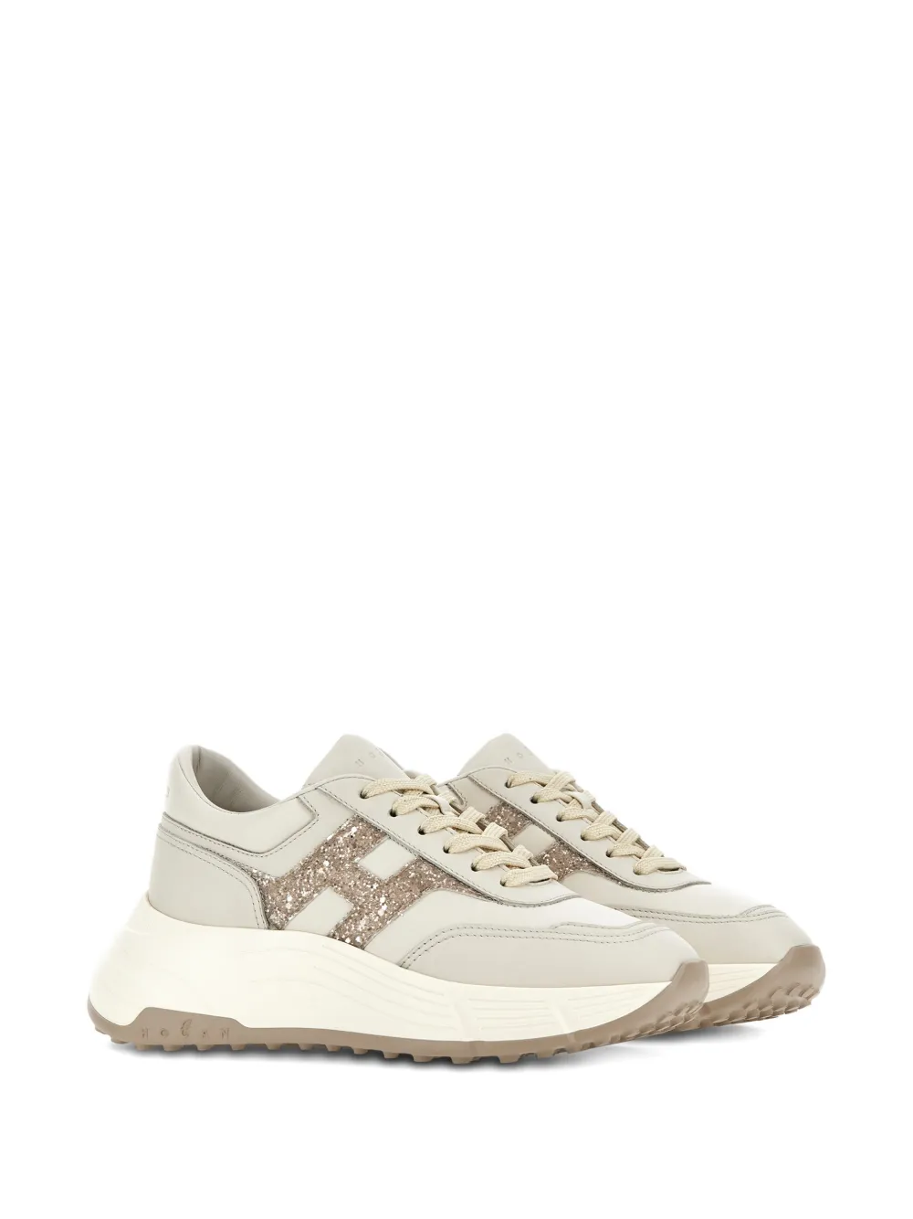 Hogan Hi-Fi leren sneakers Beige