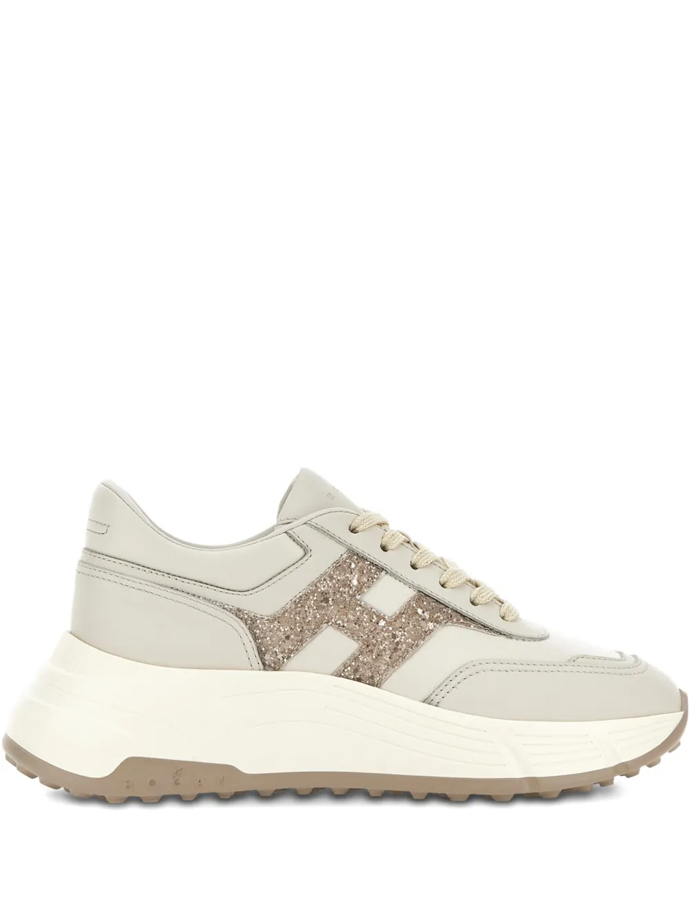 Hogan Hi-Fi leren sneakers Beige
