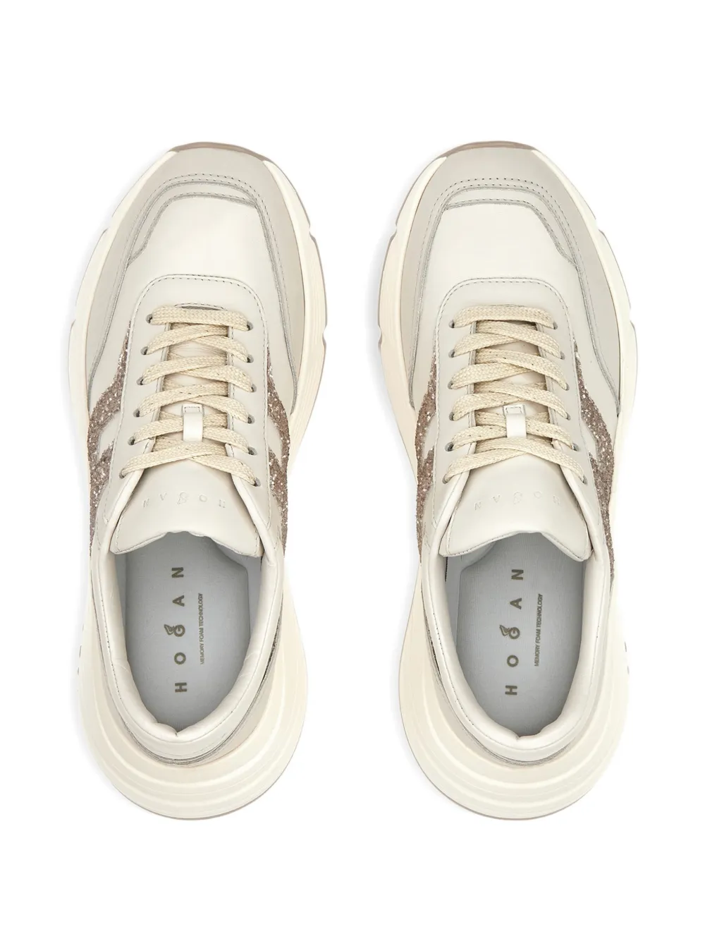 Hogan Hi-Fi leren sneakers Beige