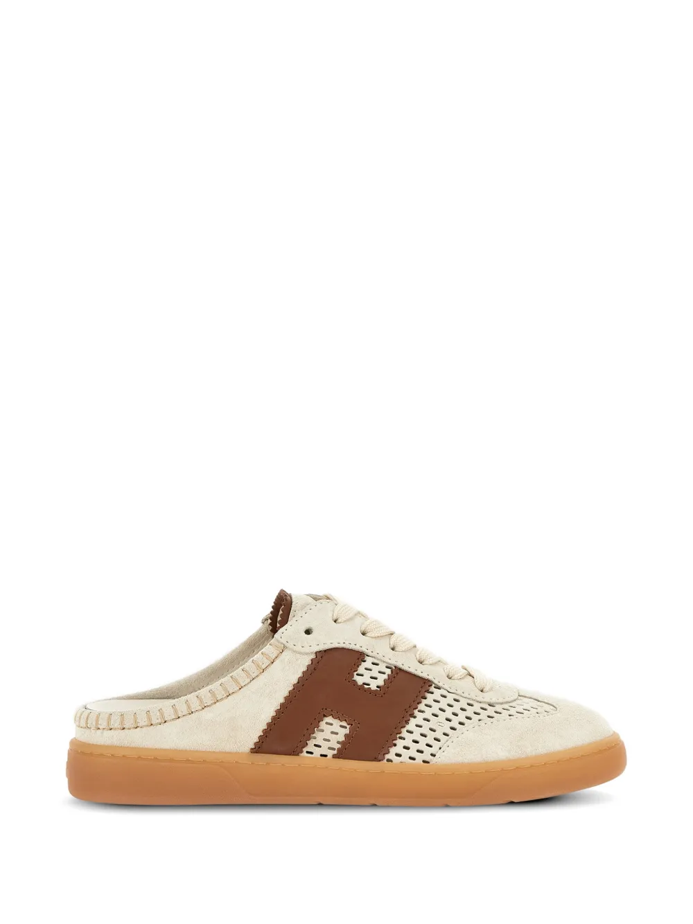 Hogan Cool perforated sneaker mules Beige