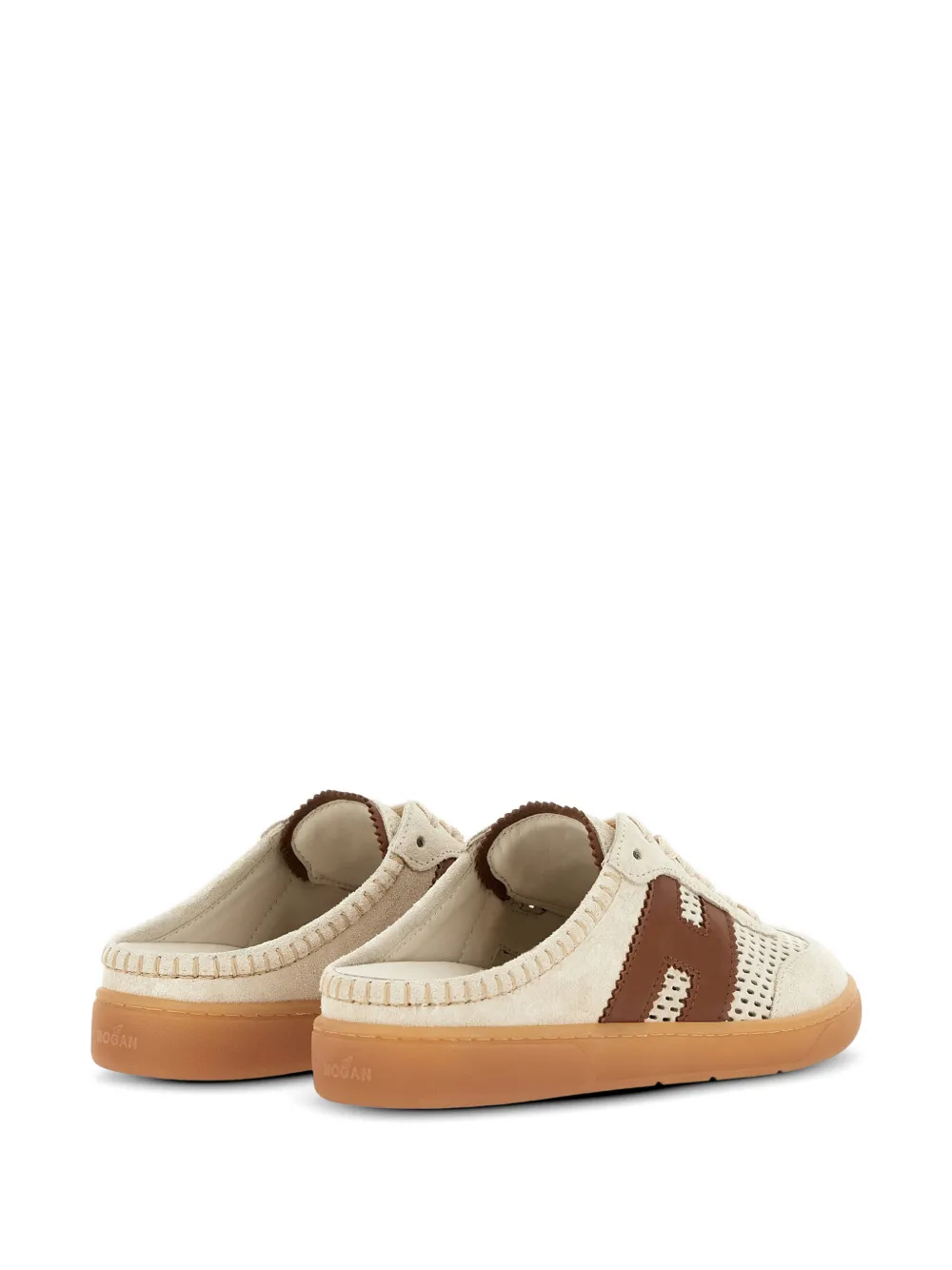 Hogan Cool perforated sneaker mules Beige