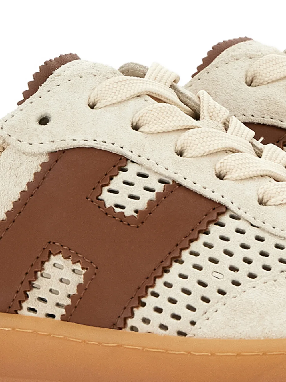 Hogan Cool perforated sneaker mules Beige