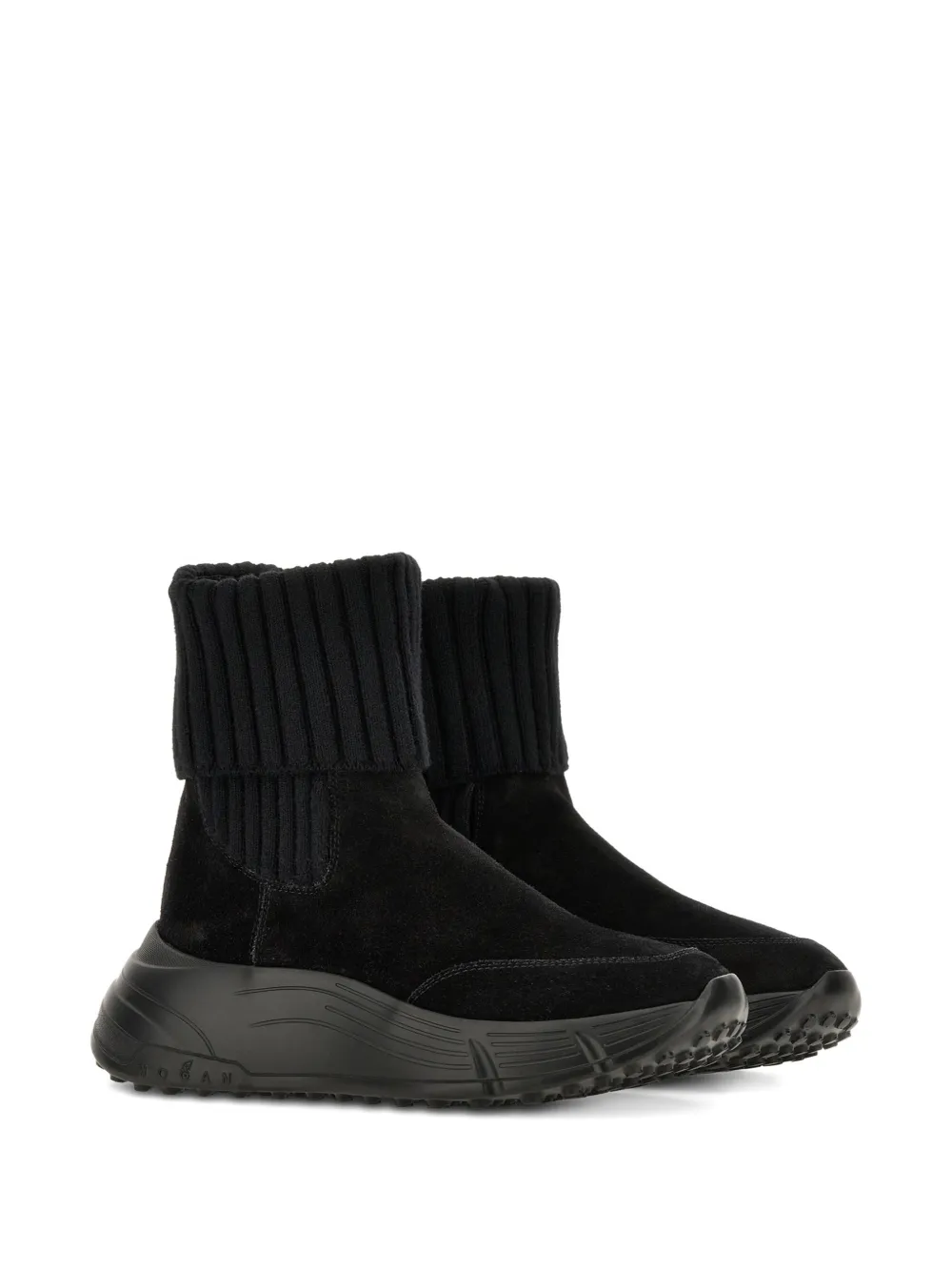 Hogan 65mm H669 Ribbed Chelsea Boots In Black