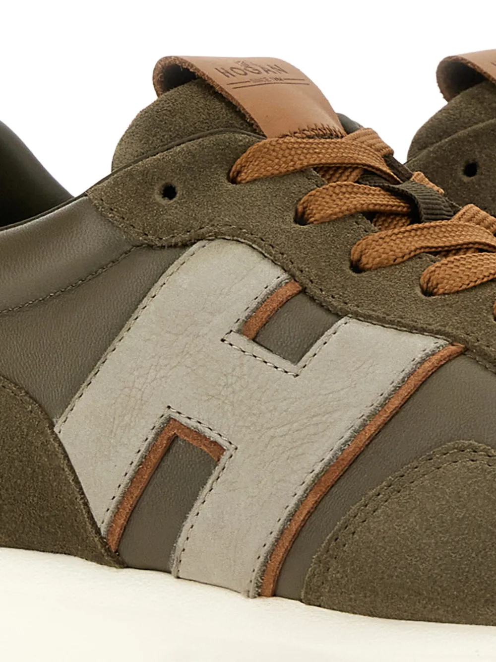 Hogan H601 sneakers met vlakken en applicatie Groen